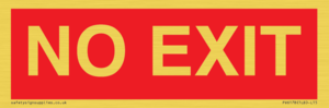 NO EXIT red background